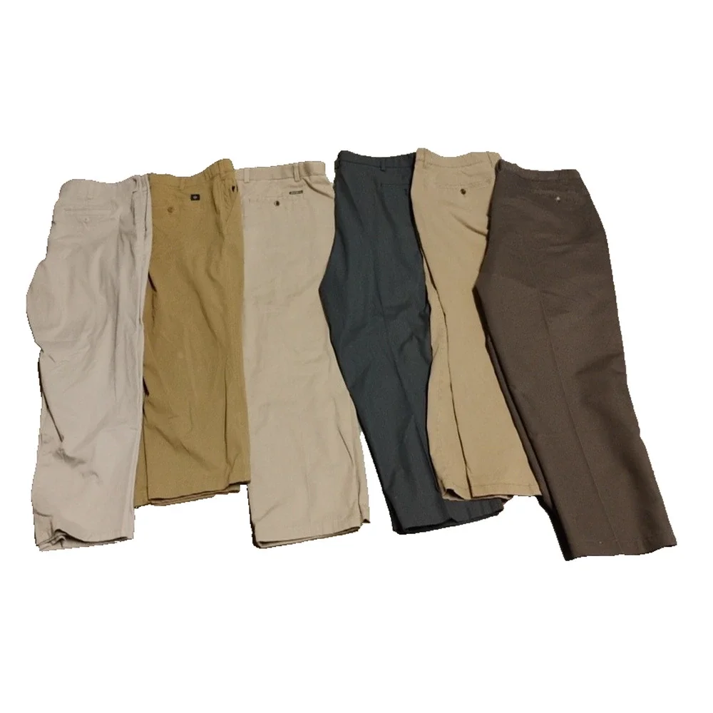 lot of 6 Eddie Bauer, Dockers, Lee, C.Barrow Men's dress Pants Sz 42X30 multico